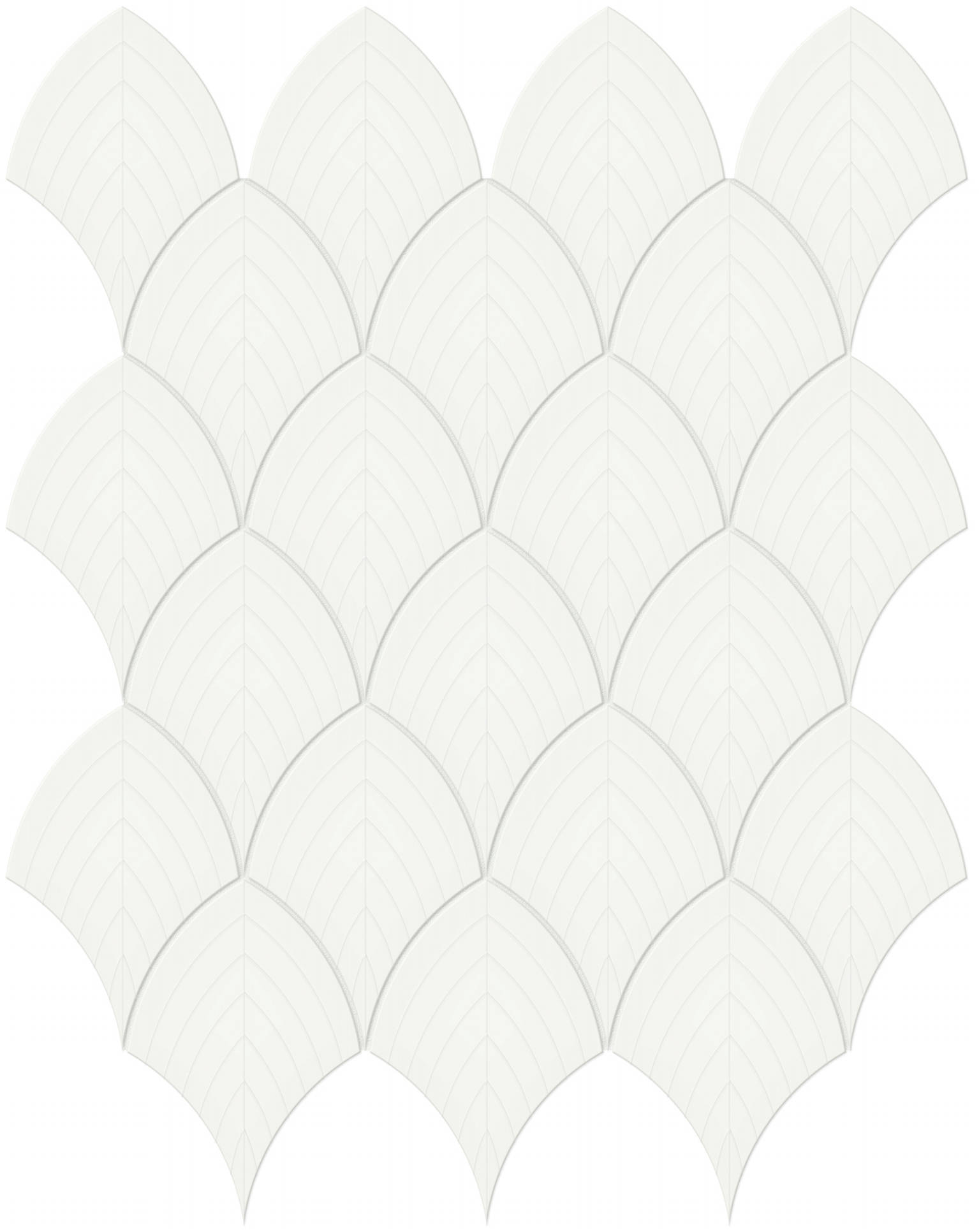 White Glossy Scallop Mosaic | La Raj Tile & Marble